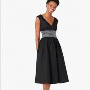 Kate Spade Black Midi Dress with White Accents